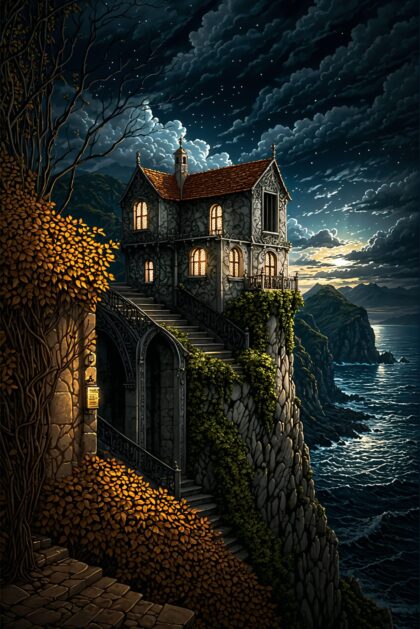 Gilded Solitude at Midnight