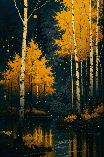 Amber Embers in Frost