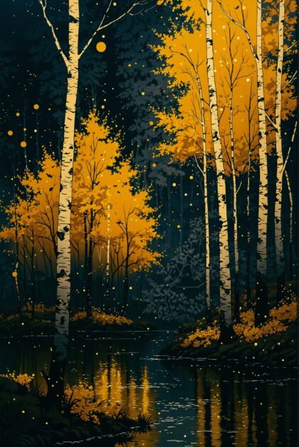 Amber Embers in Frost